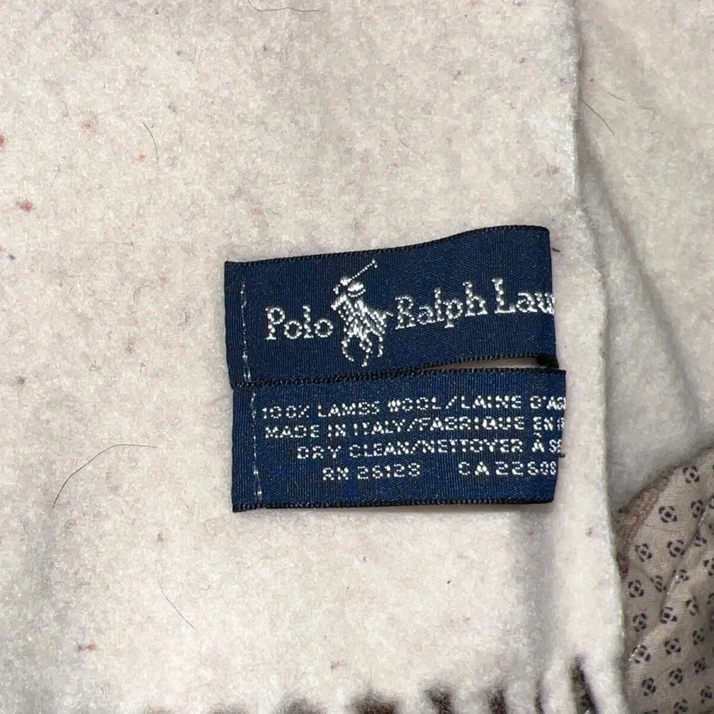 90s Vintage Polo Ralph Lauren Italy Lambswool scarf 8” x 44”